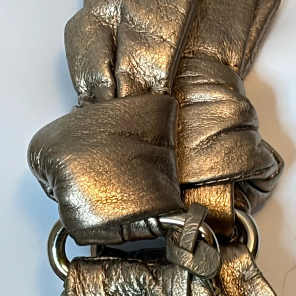 Elliott Lucca Metallic‎ Gold/Silver Large Shoulder Bag/Magnetic Closure
